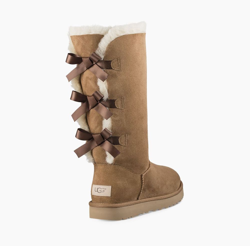 Ugg Tall Boot Womens - Ugg Bailey Bow Ii Brown - 416SGEWBU